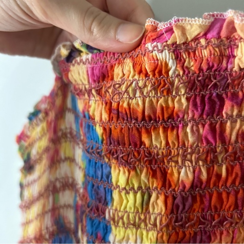 Anthropologie Zinnia Colorful Printed Smocked Midi Dress - Picture 4 of 9